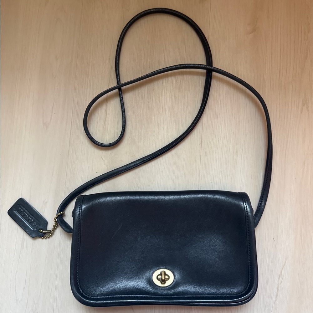 Coach Black Leather Crossbody Bag